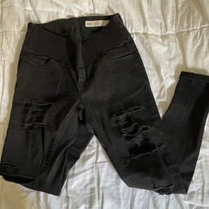 ASOS maternity black ripped skinny jeans